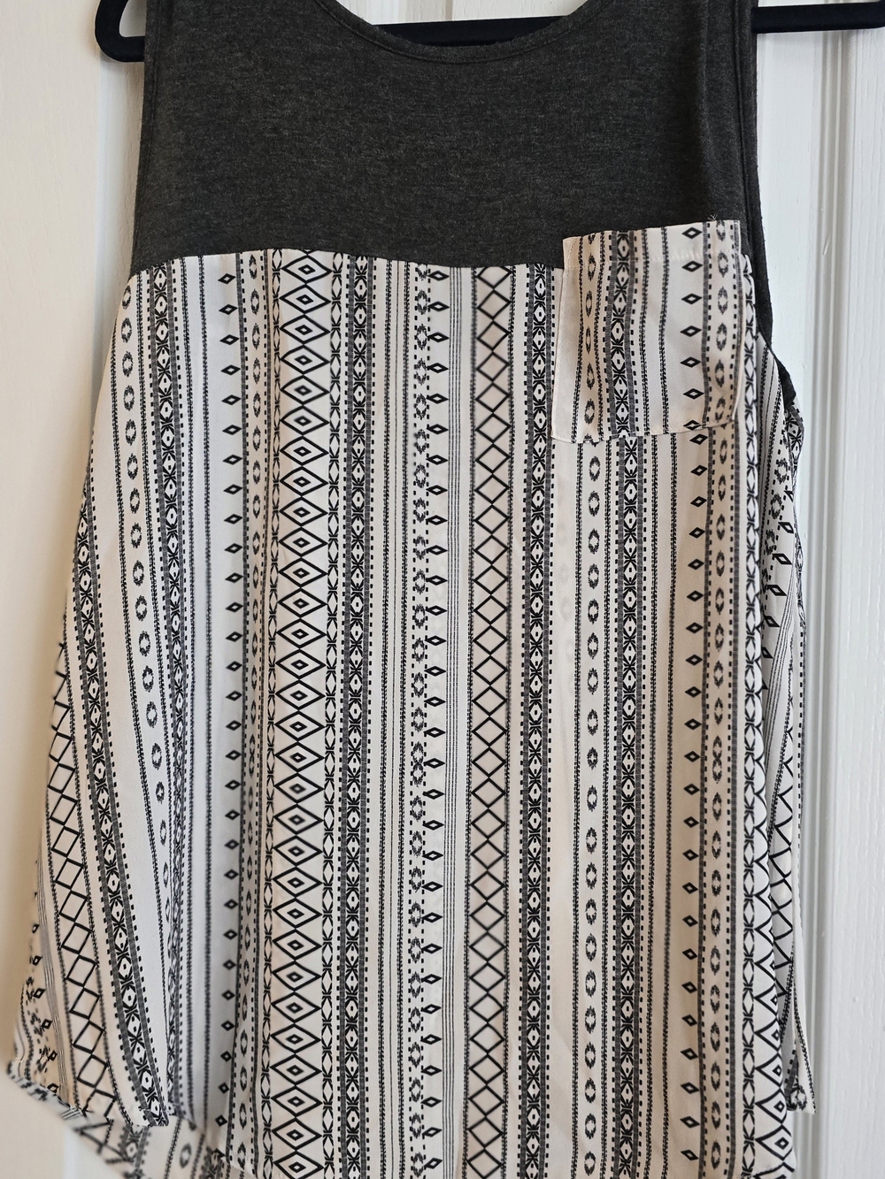 Rewind Black and White High-Low Tribal Print Skirt